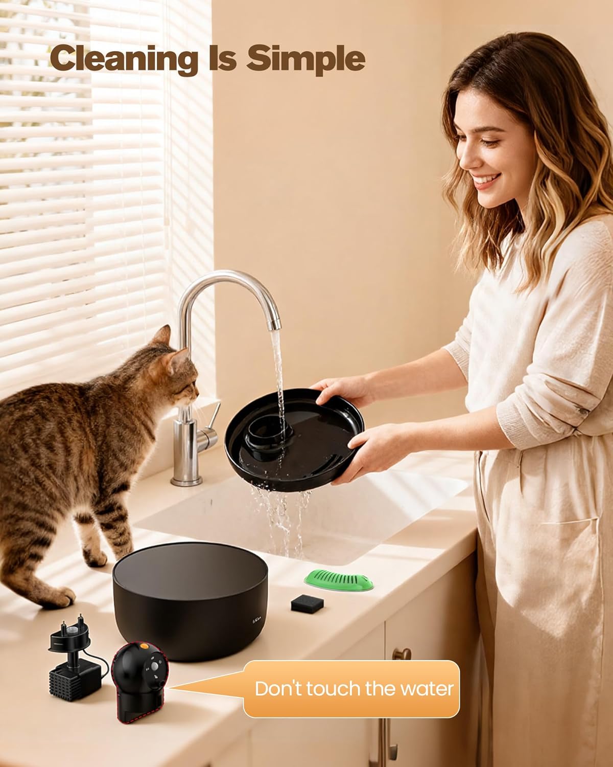 Accessoire chat détecteur mouvement GOOIFUN vue densemble élégante.