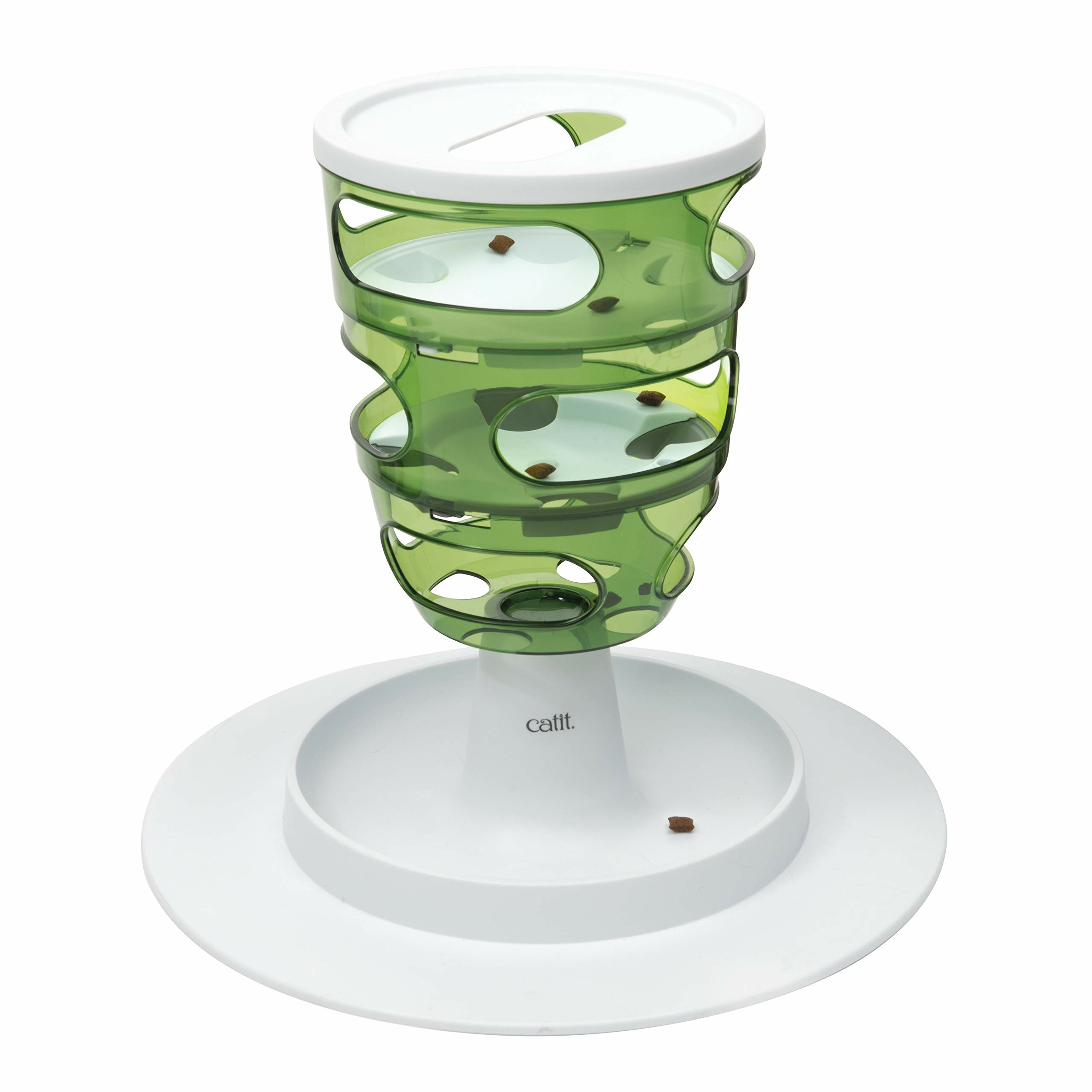 Labyrinthe d’alimentation Catit Senses pour toutes races de chats, base large et stable, jouet distributeur de friandises.