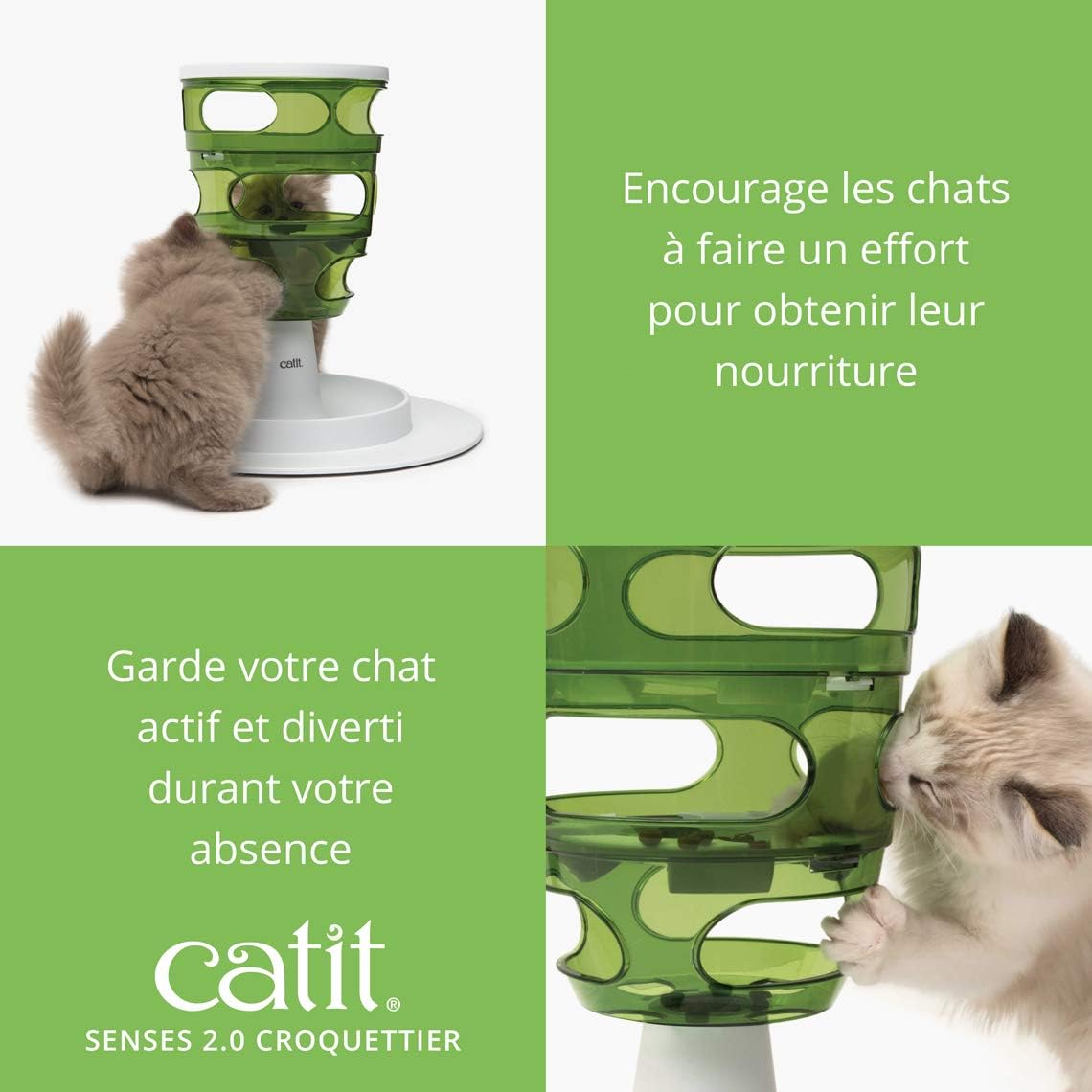 Vue de dessus du labyrinthe d’alimentation Catit Senses montrant le disque réglable et les ouvertures de difficulté.