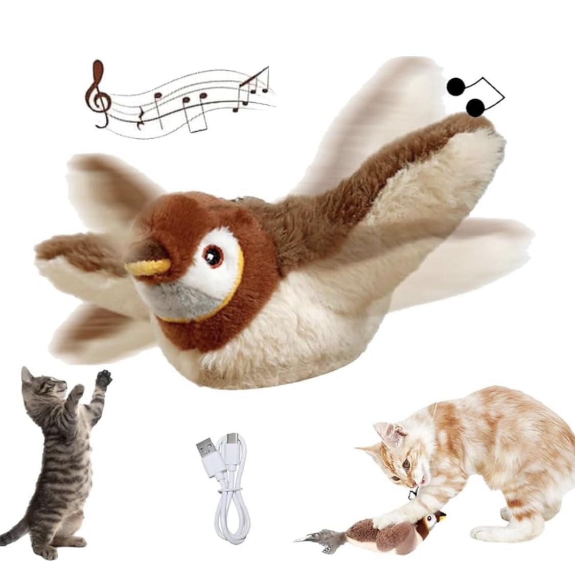 Oiseau électrique chat appartement design innovant anti-stress.