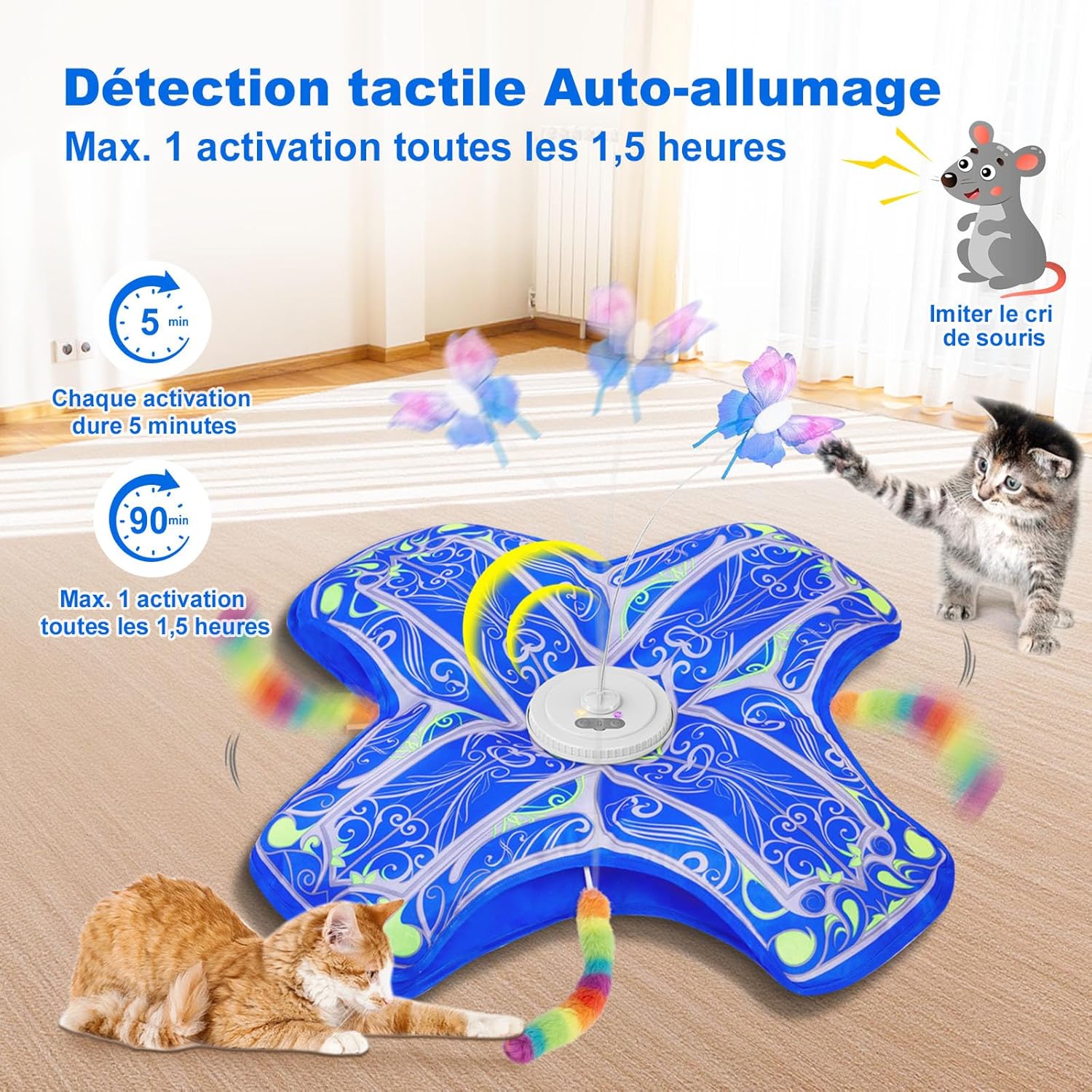 Jouet pour chat d’intérieur premium avec jeu de cache-cache.