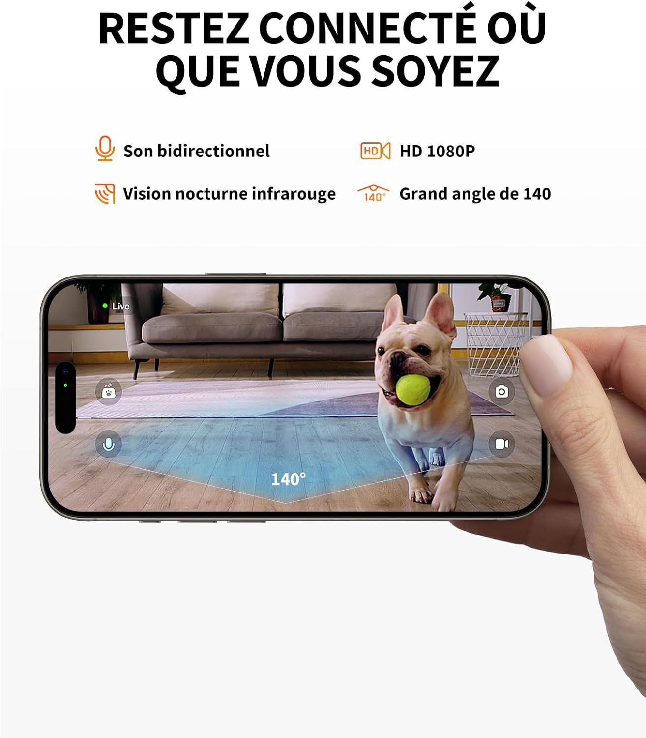 Distributeur chat premium avec audio bidirectionnel et message vocal personnalisé.