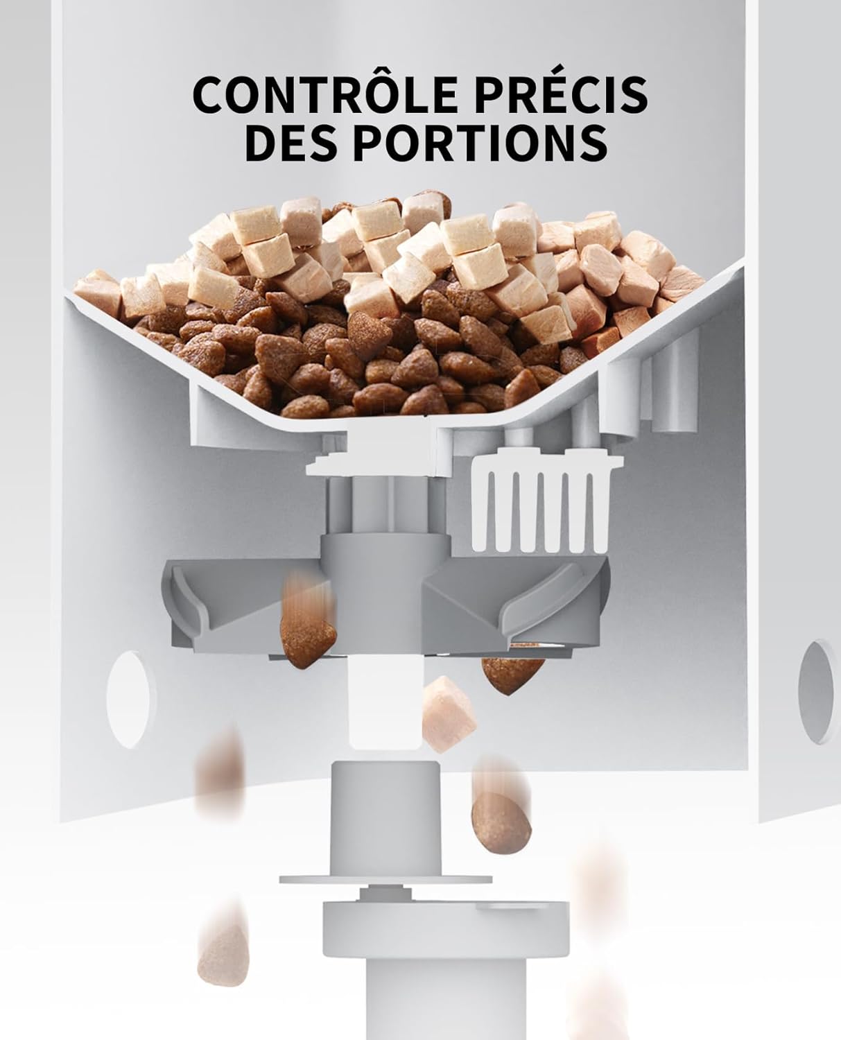 Distributeur automatique chat premium avec vision nocturne et WiFi 2.4 GHz.