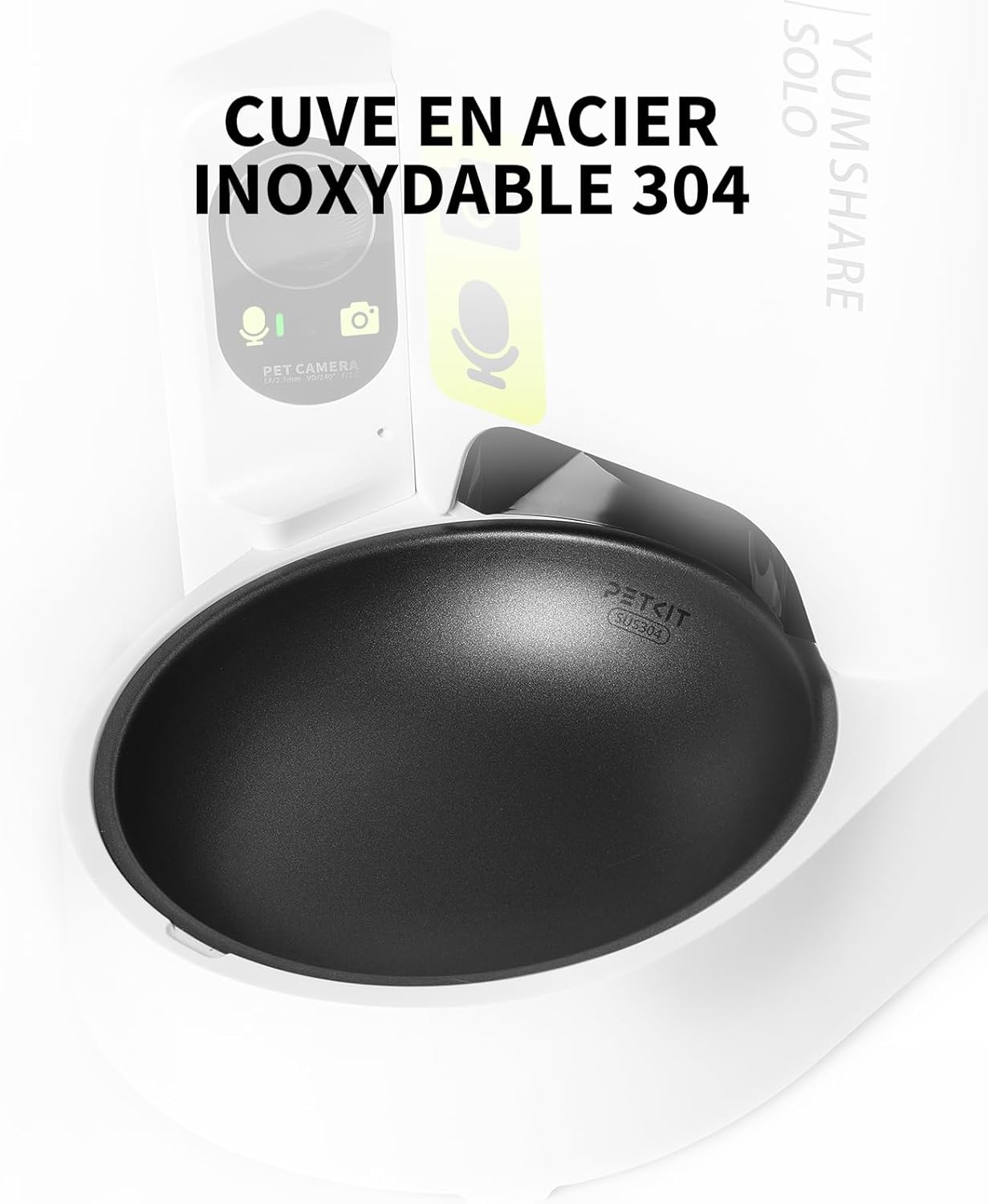 Accessoire chat design raffiné félin avec bol inoxydable PETKIT connecté.