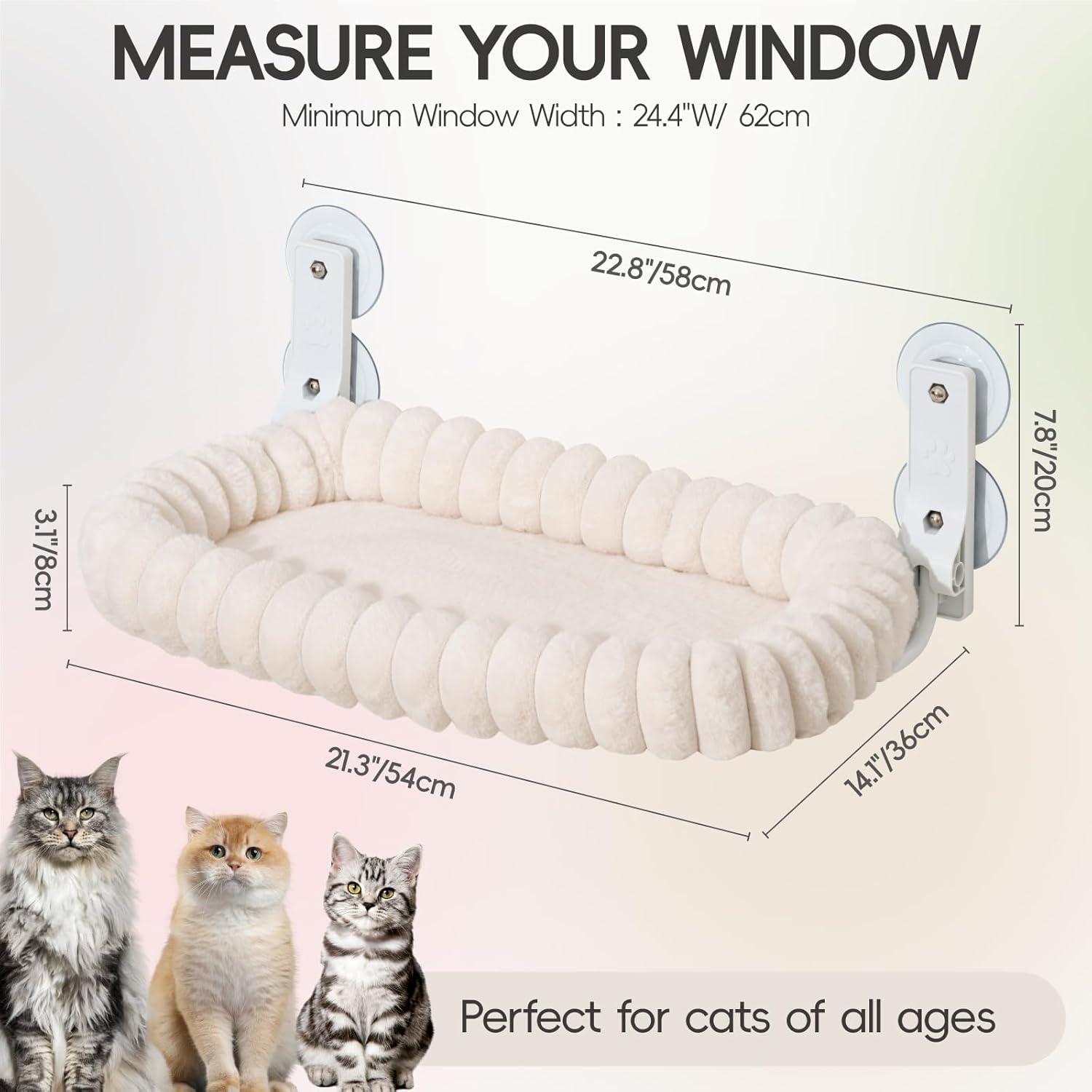 Lit fenêtre chat innovation ventouses robustes support 18kg cadre métallique EDAGNY.