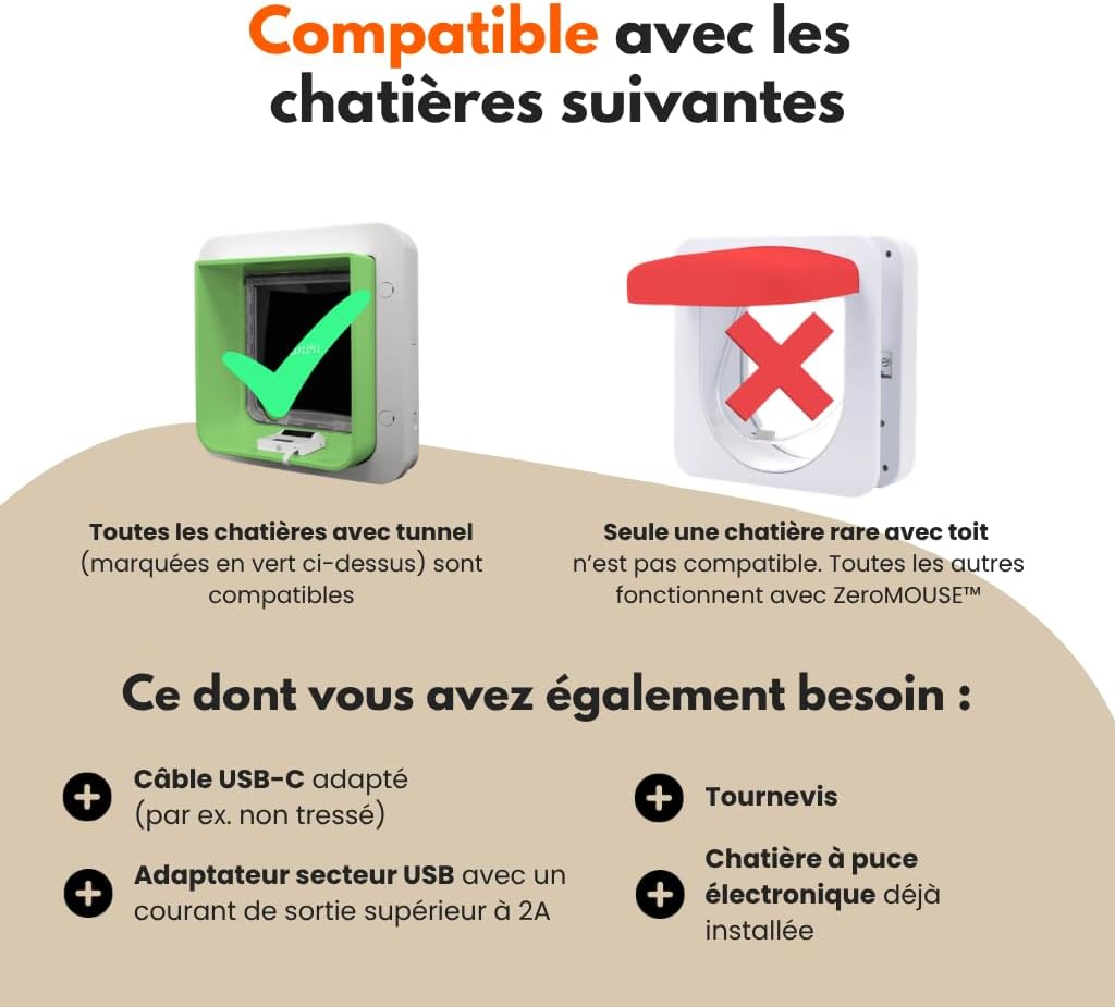Solution premium pour chat avec détection souris et oiseaux, contrôle connecté.