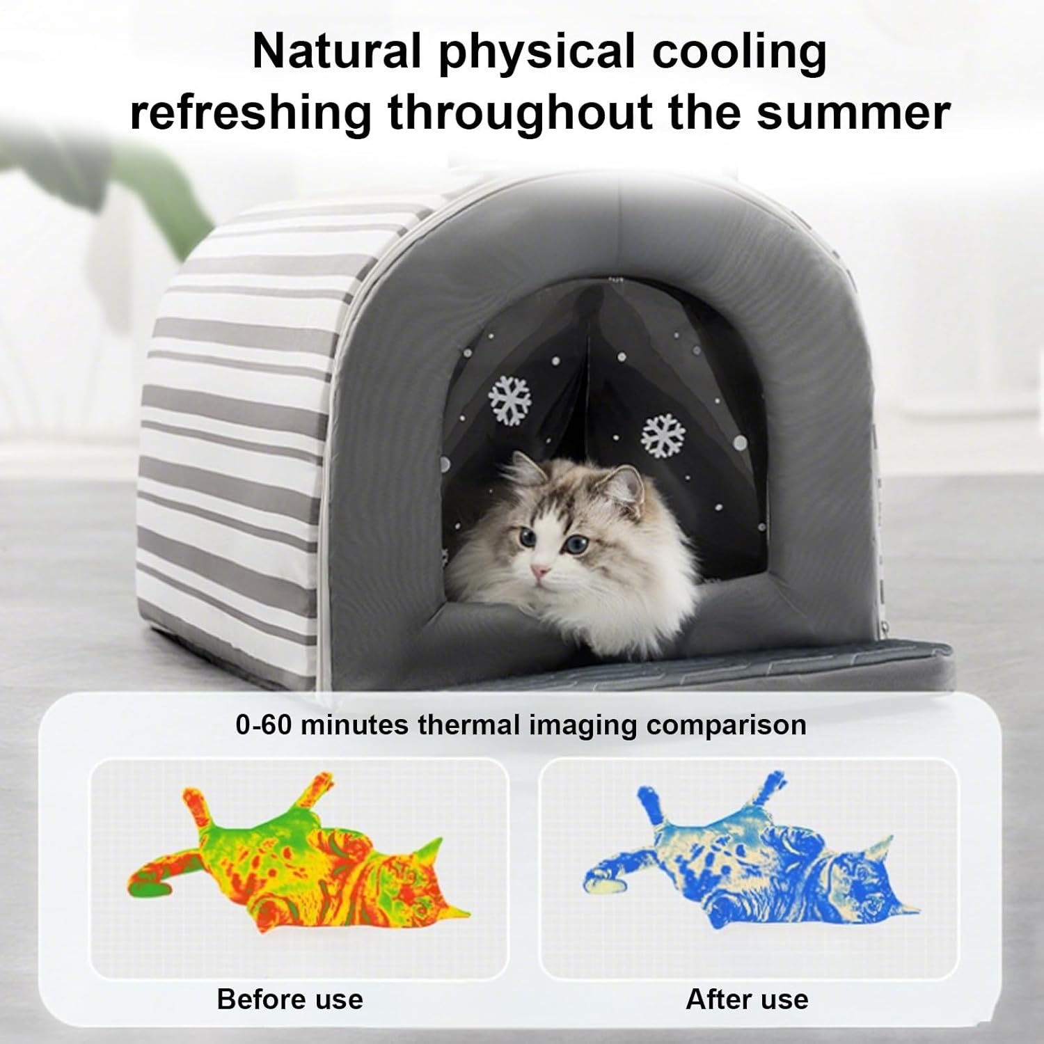Lit rafraîchissant pliable pour voyage avec chat.