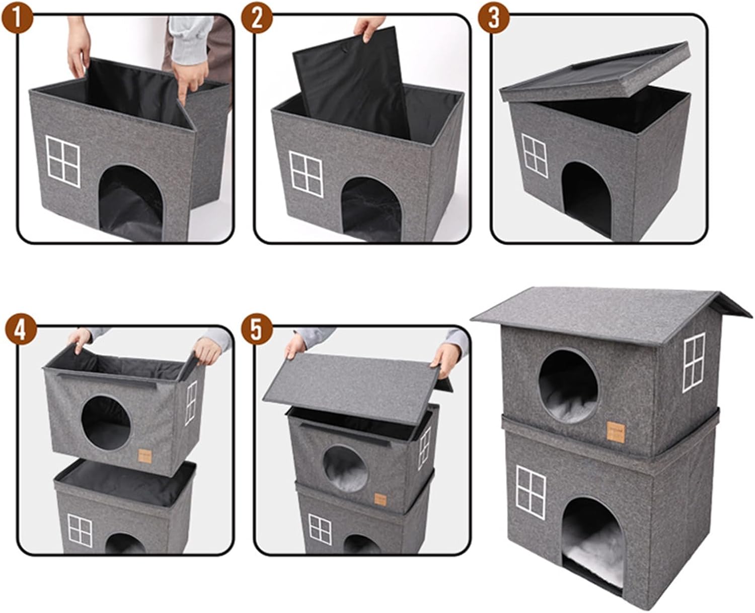 Maison pour chat 2 niveaux design moderne.