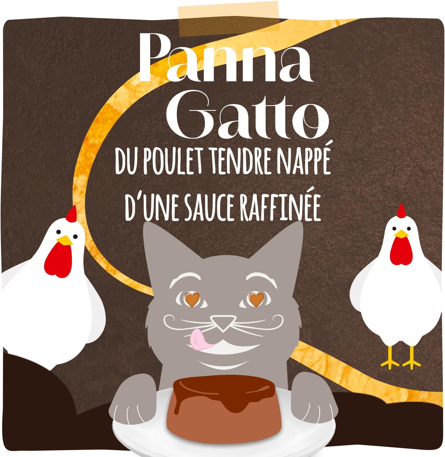 Nourriture humide sans céréales pour chat, accessoire repas premium au style élégant.