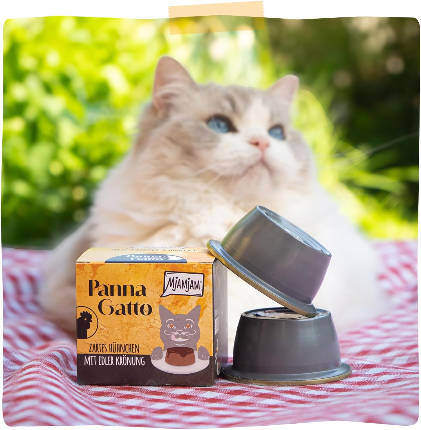 MjAMjAM Panna Gatto pâtée premium pour chat au poulet tendre, design raffiné félin.