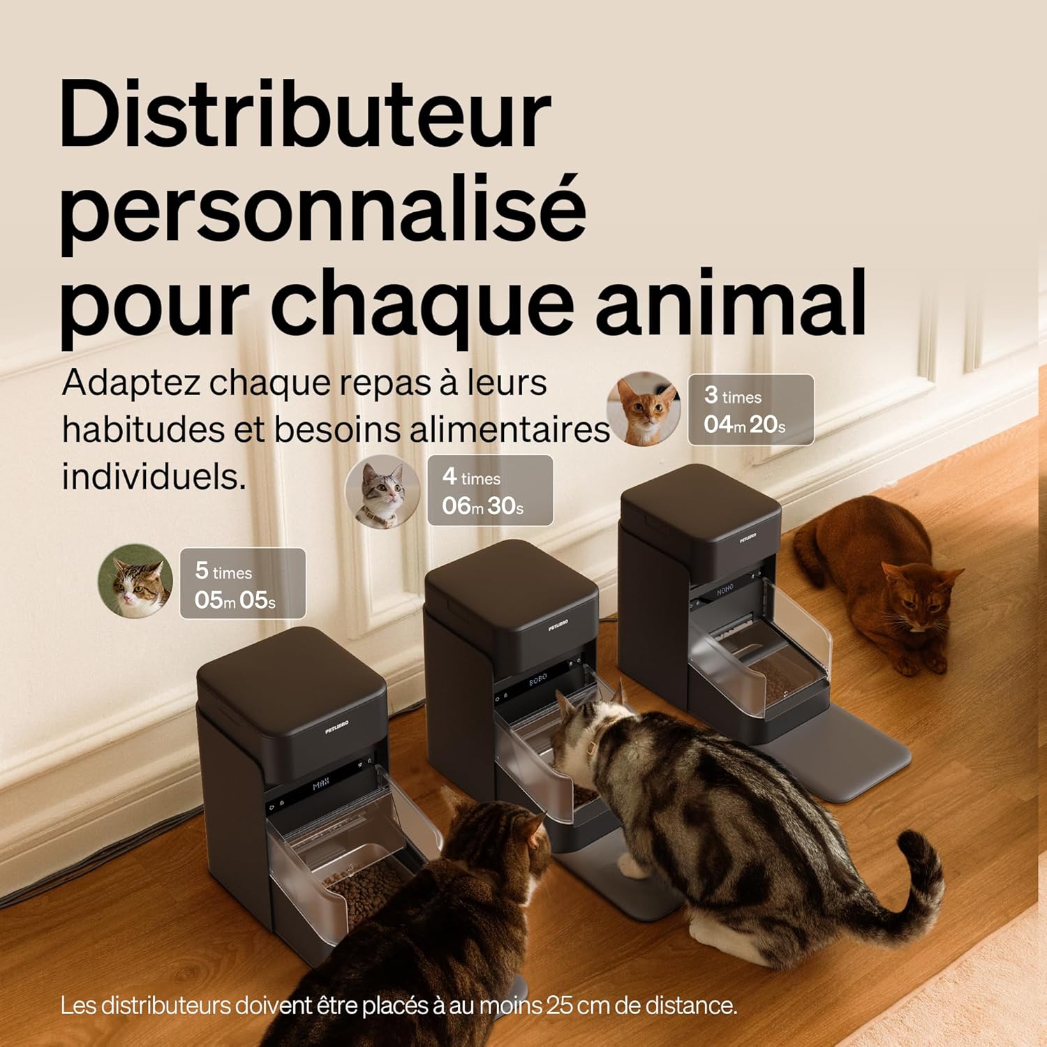 Mangeoire automatique pour chat PETLIBRO RFID pour foyer avec plusieurs animaux de compagnie