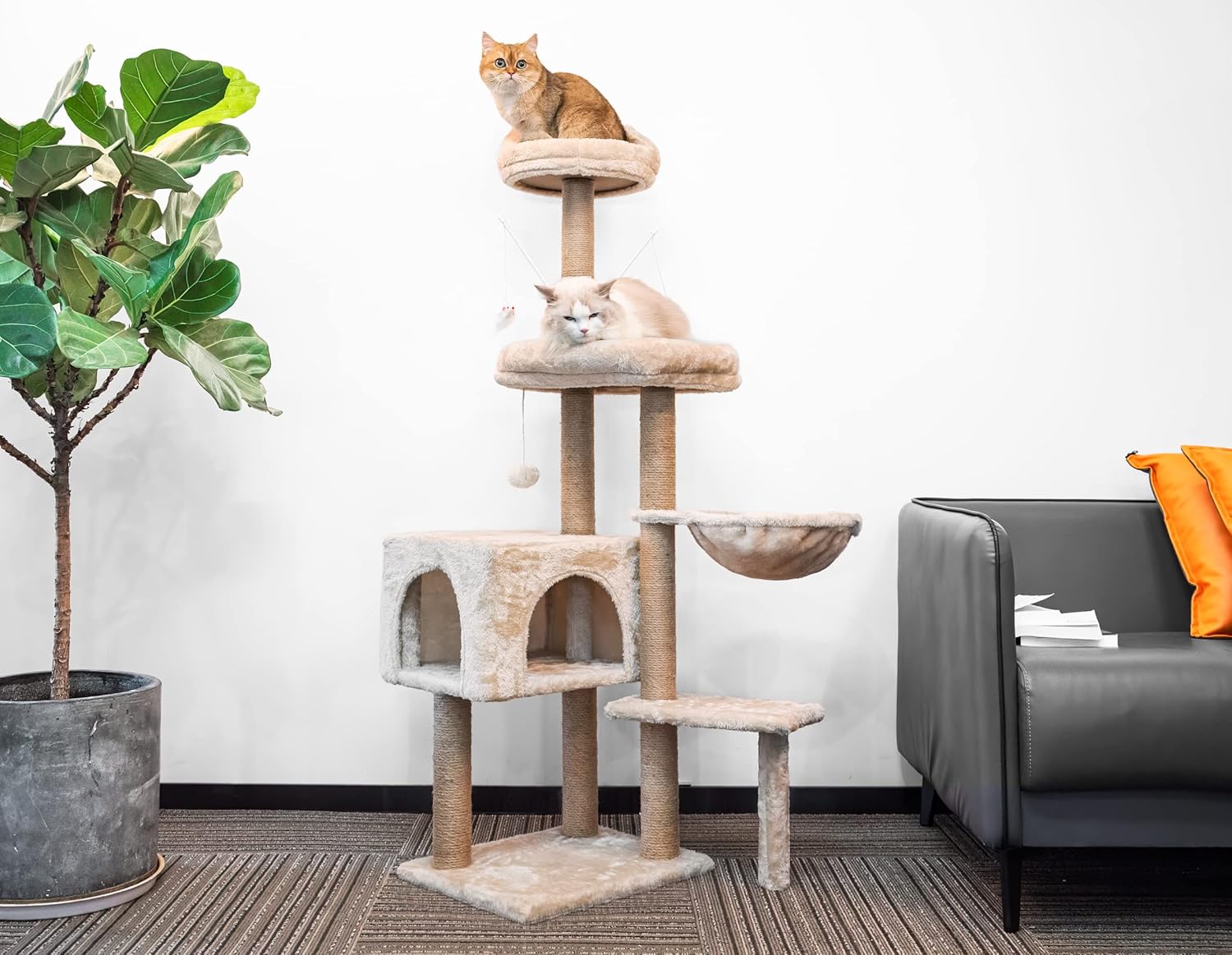 Plates-formes cosy et nids suspendus arbre à chat luxe HOMIDEC.