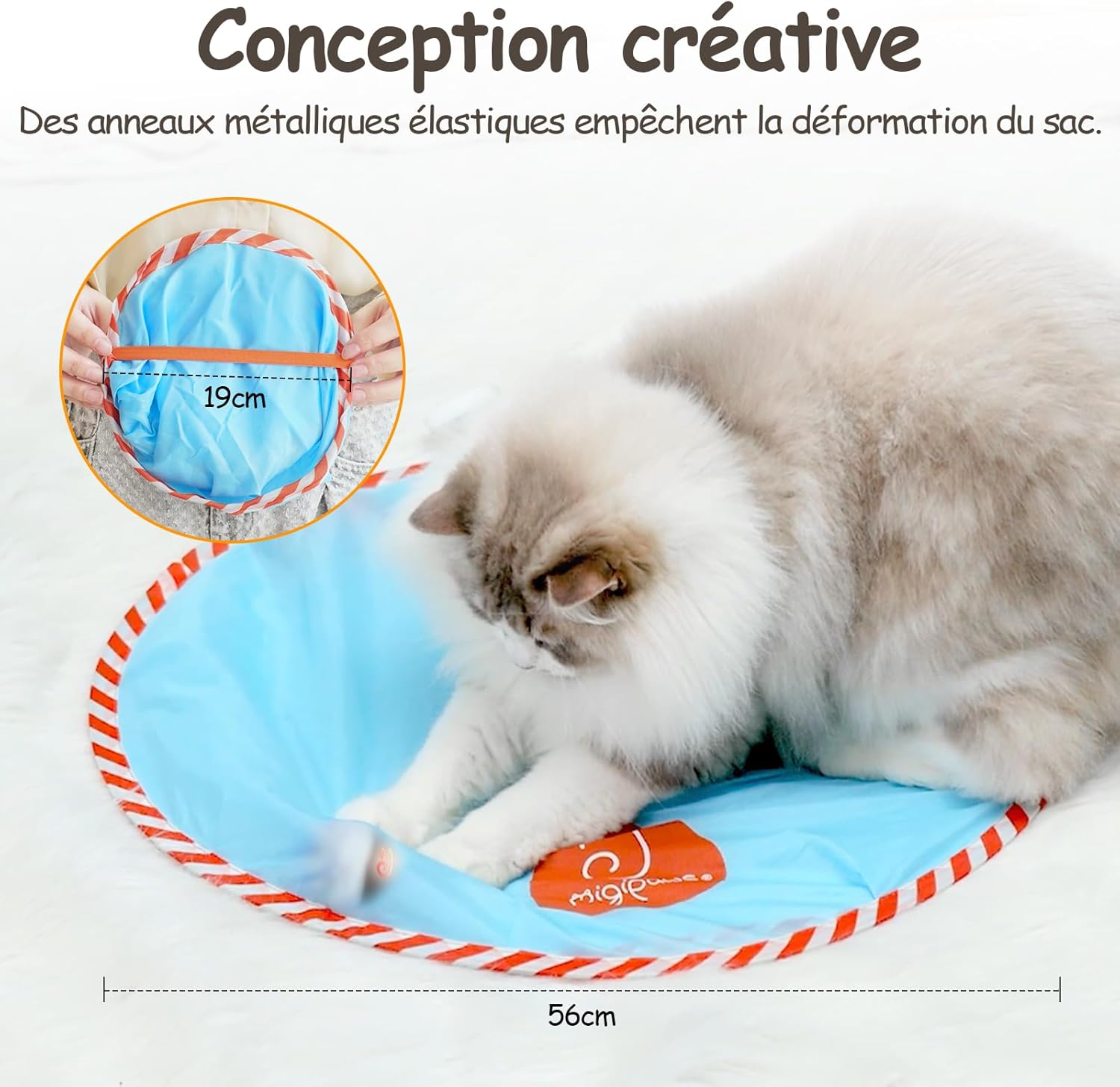 Jouet traqueur lumineux pour chat intérieur design blanc 2.0