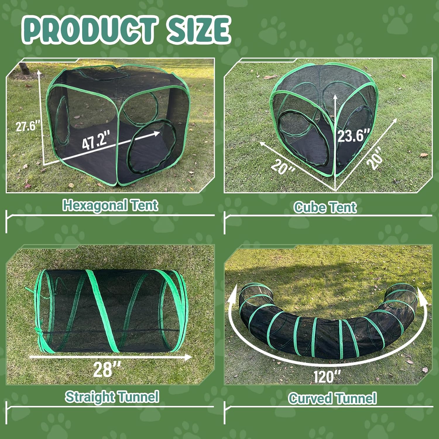 Grand parc fermé pour animaux premium Pawtenda maille transparente indéchirable.