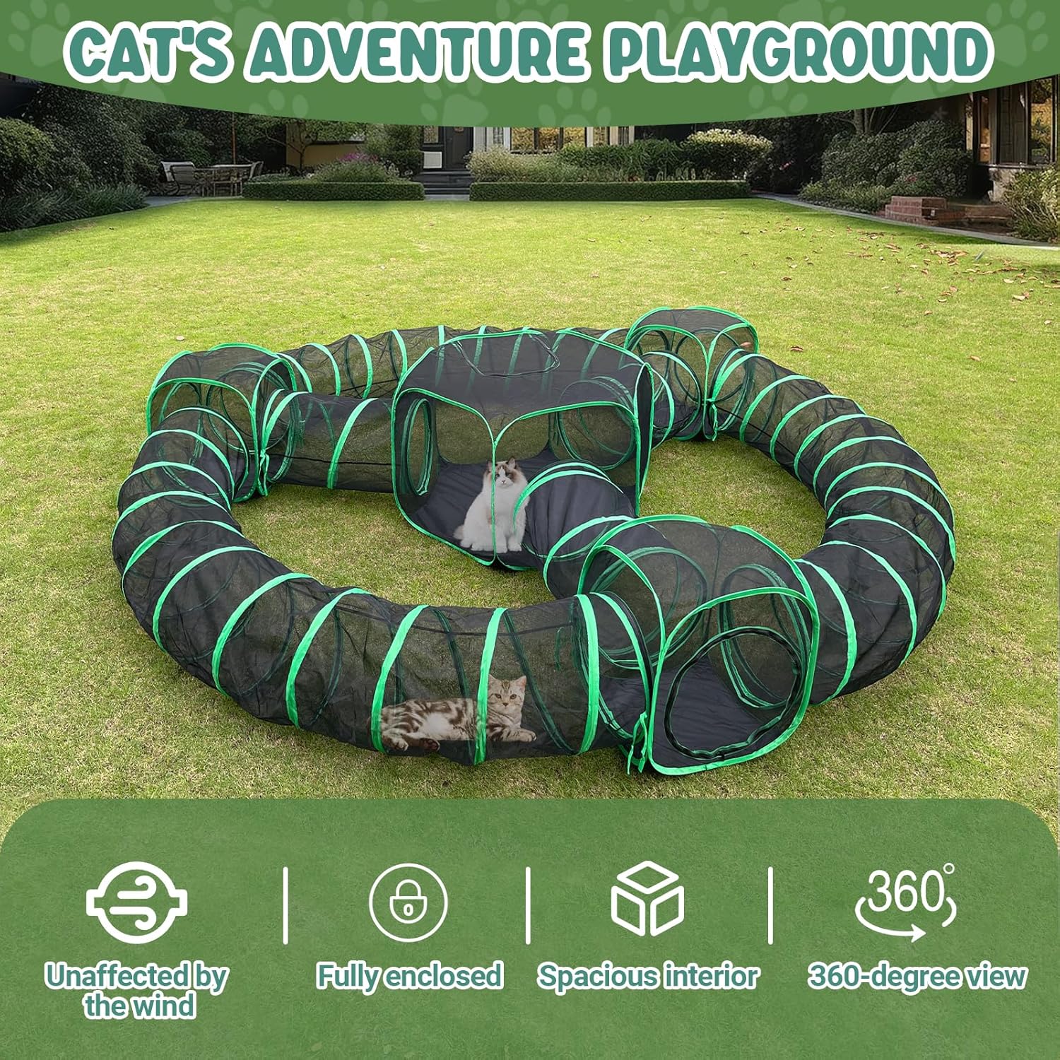 Tente chat 10 en 1 pliable innovation pour extérieur et intérieur chic.