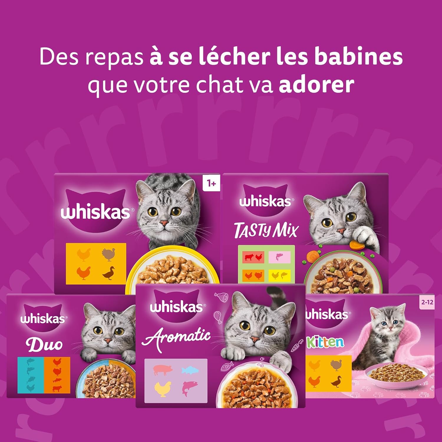 Accessoire chat junior premium : WHISKAS Festins Volaille gelée design raffiné en sachet.