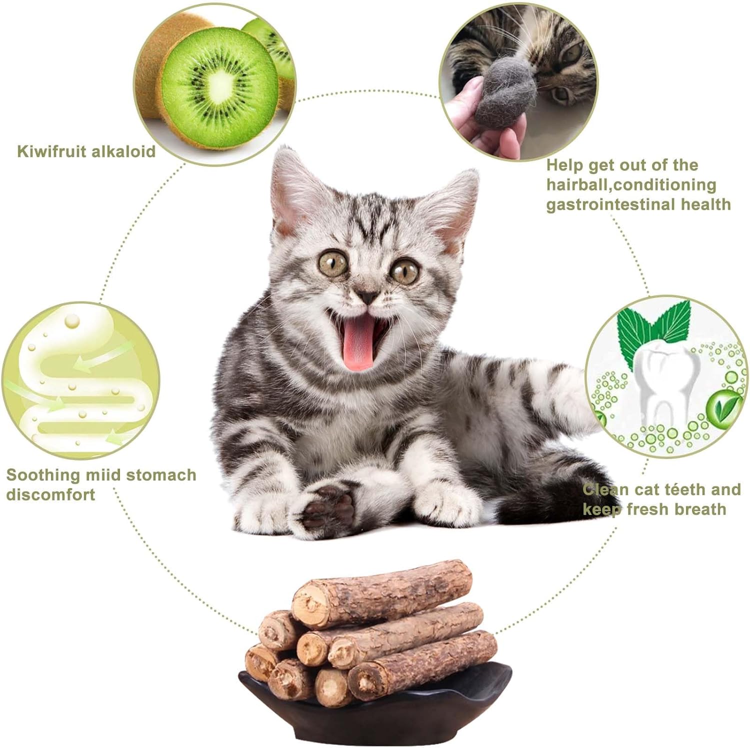 Jouet chat en bois couleur naturelle, accessoire félin haut de gamme.