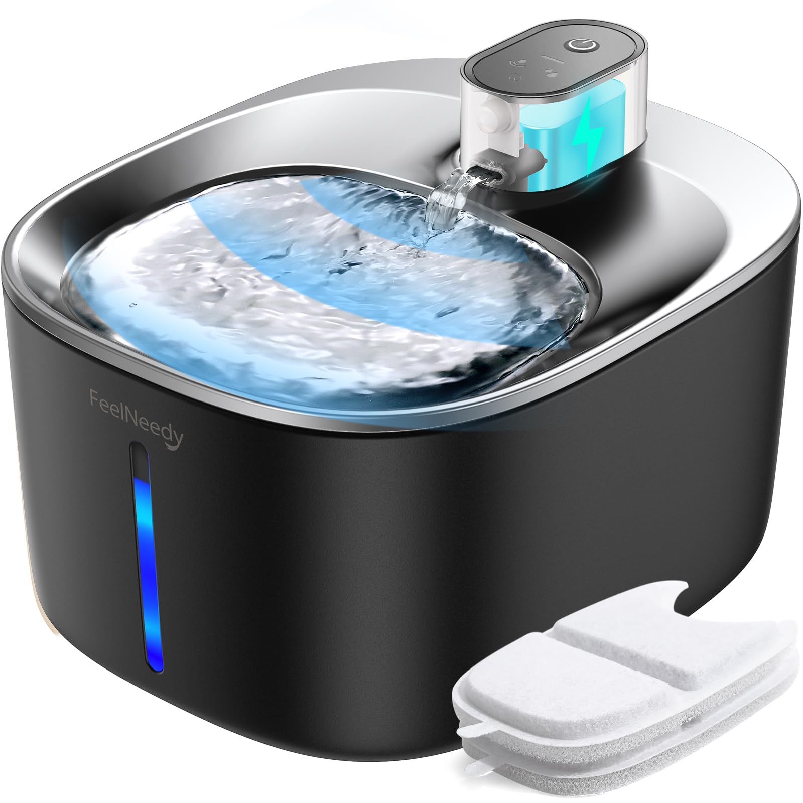 Fontaine à eau pour chat sans fil, vue intérieur moderne et raffiné