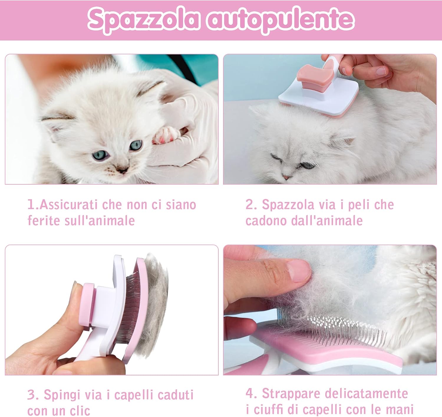 Brosse démêlante chaton poils longs design raffiné félin