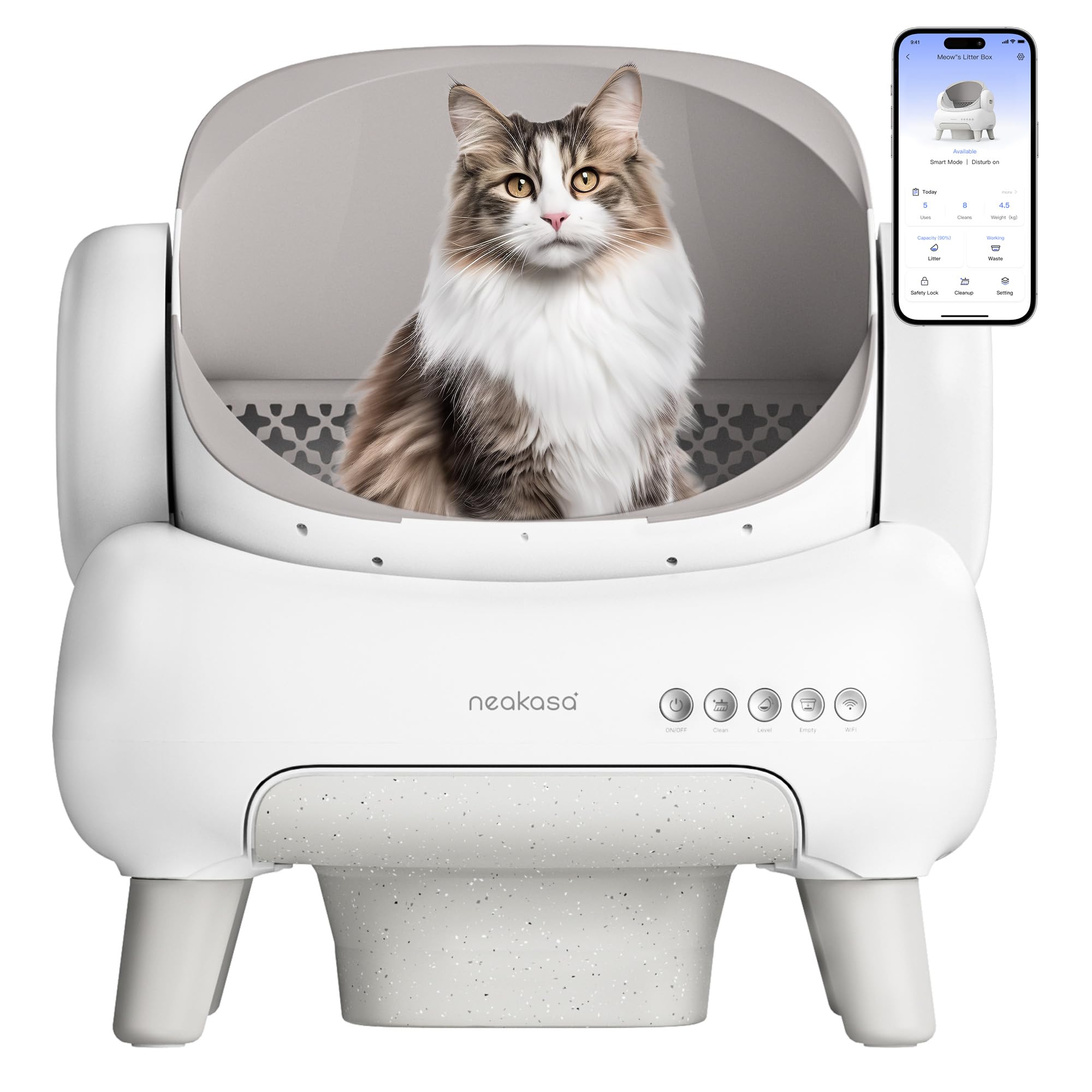 Litière autonettoyante ABS PP design raffiné intérieur chat