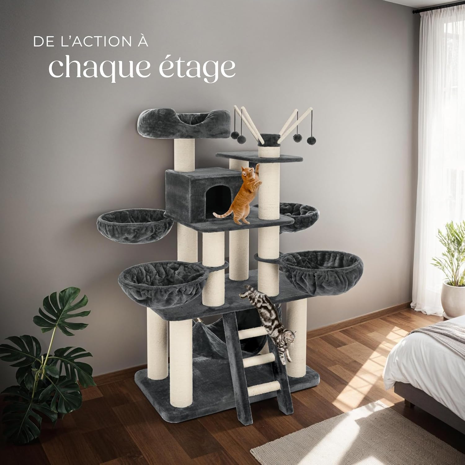 Arbre à Chat pour Jeux et Repos - Griffoirs à chats