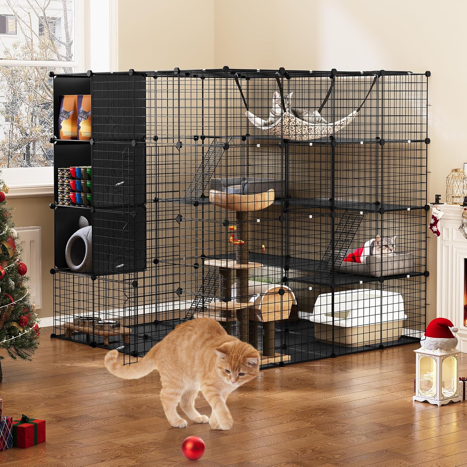 Cage pour Chat XXL 4 Niveaux avec Hamac et Cube