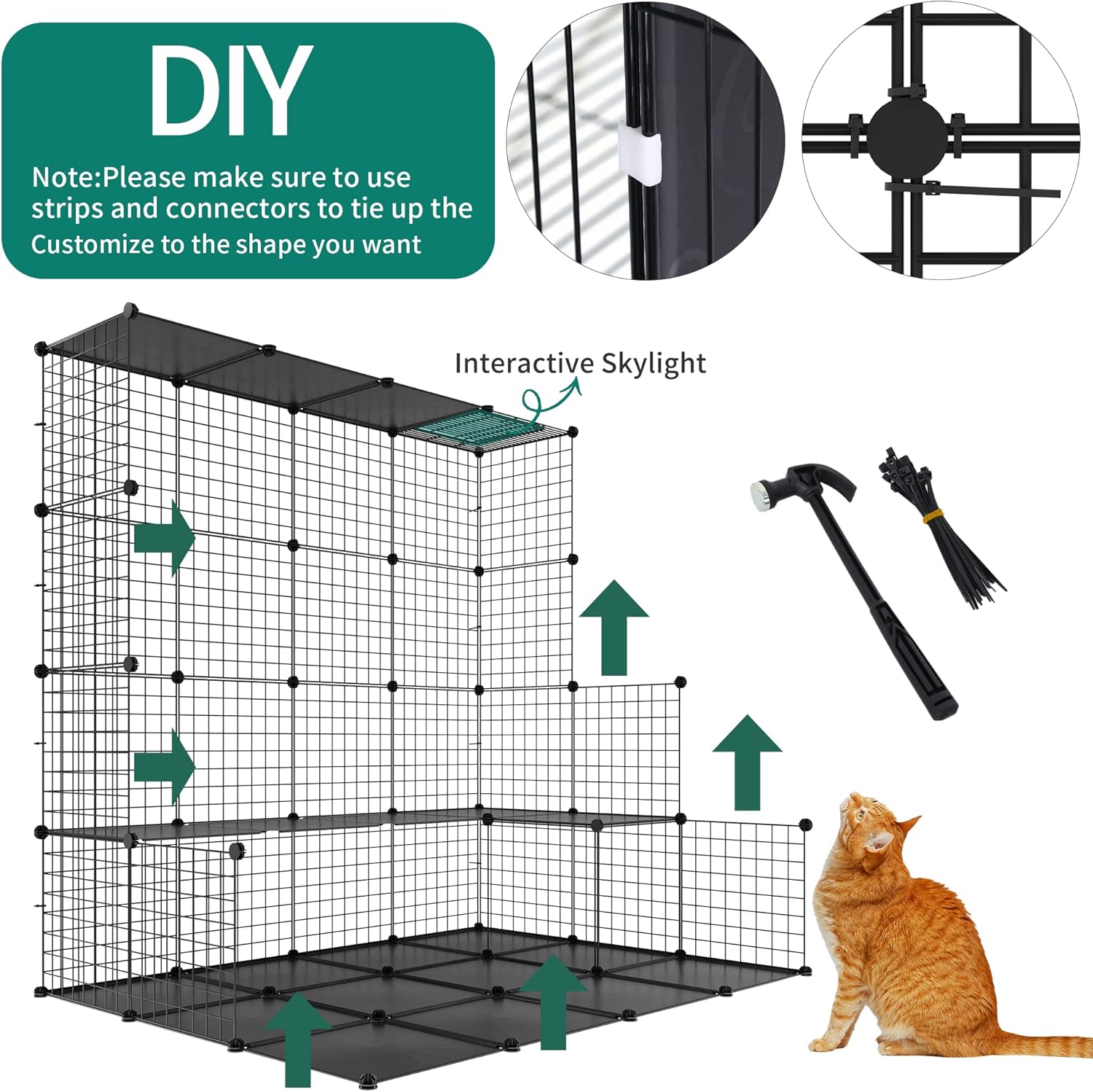 Cage pour Chat XXL 4 Niveaux avec Hamac