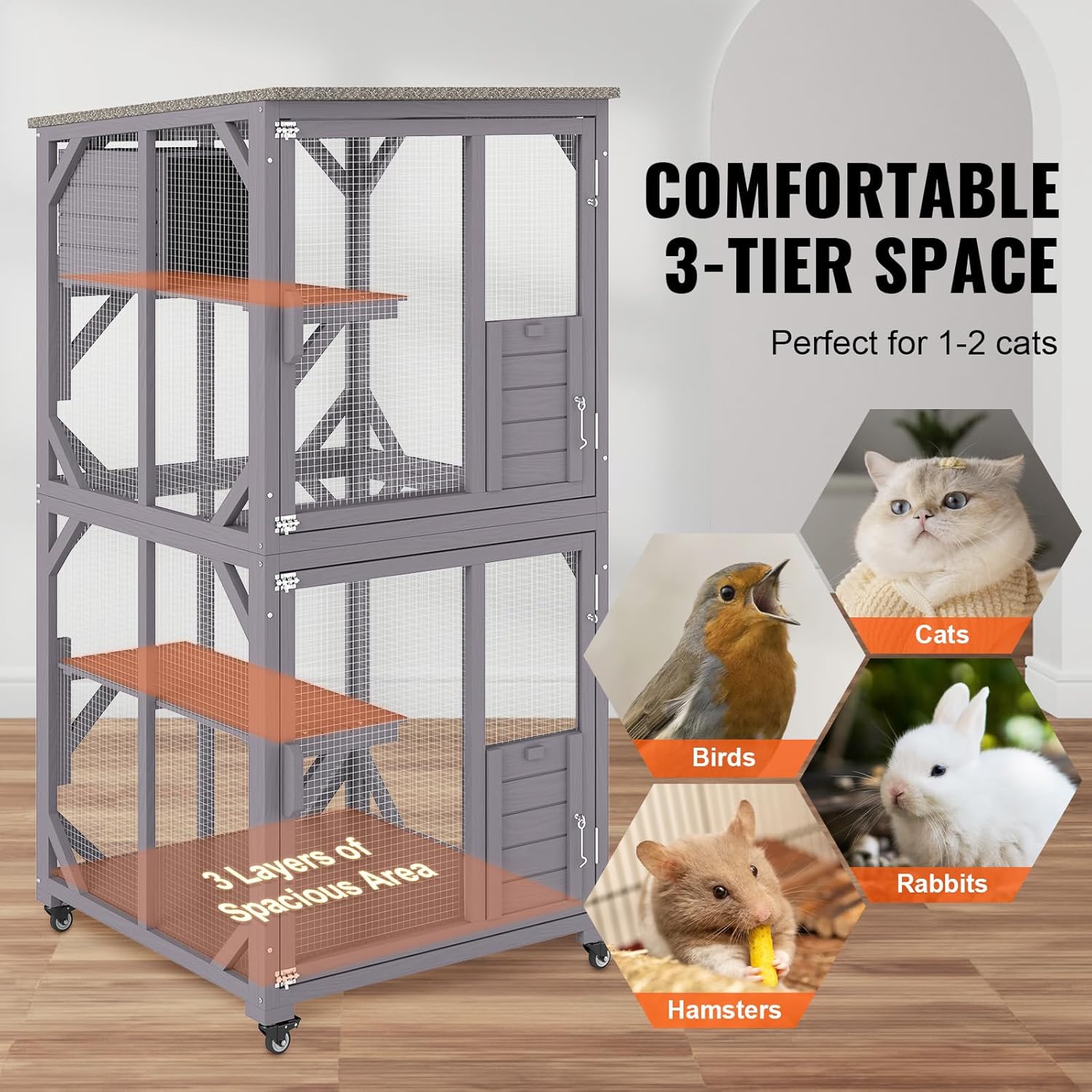 Cage pour Chat Bois et Métal