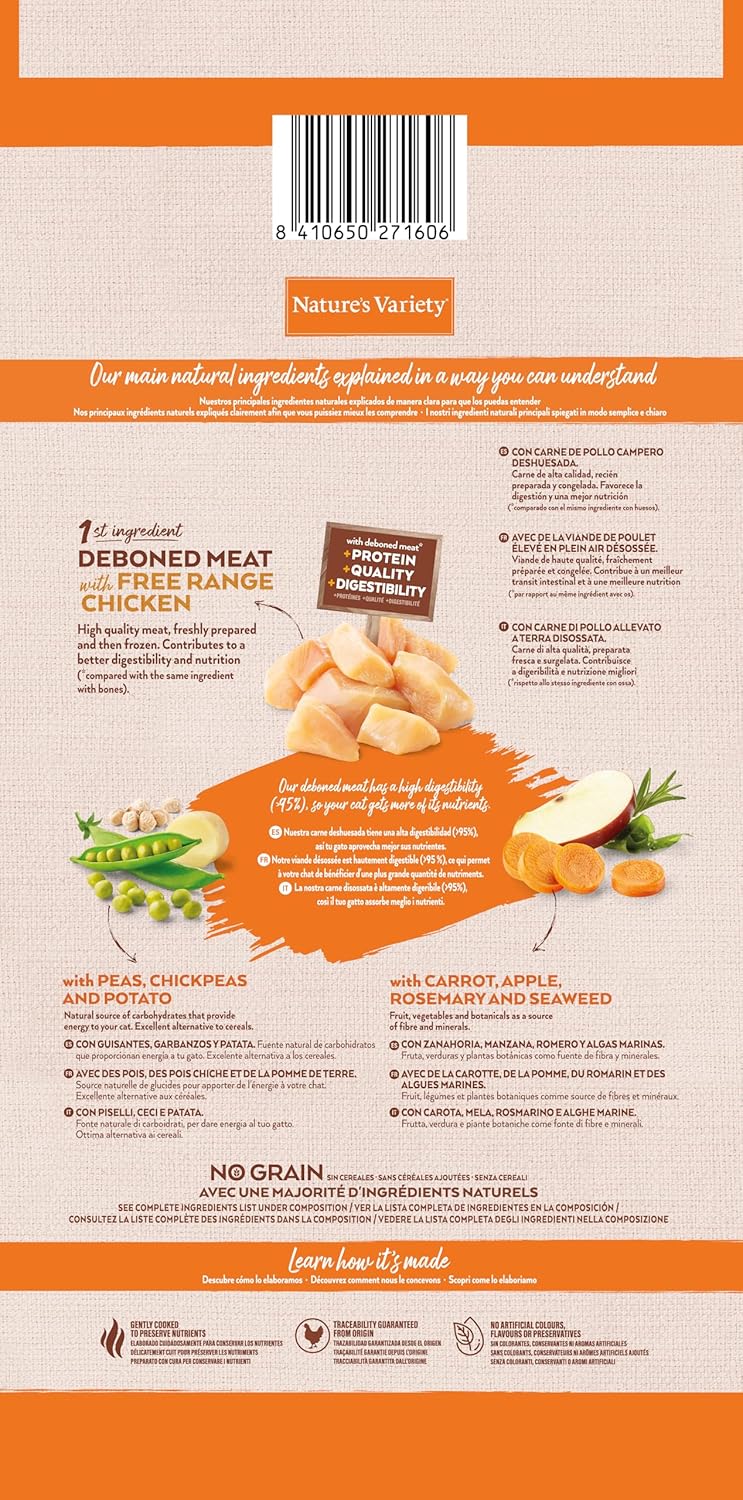 Sac de croquettes Nature’s Variety No Grain chat stérilisé poulet 7kg
