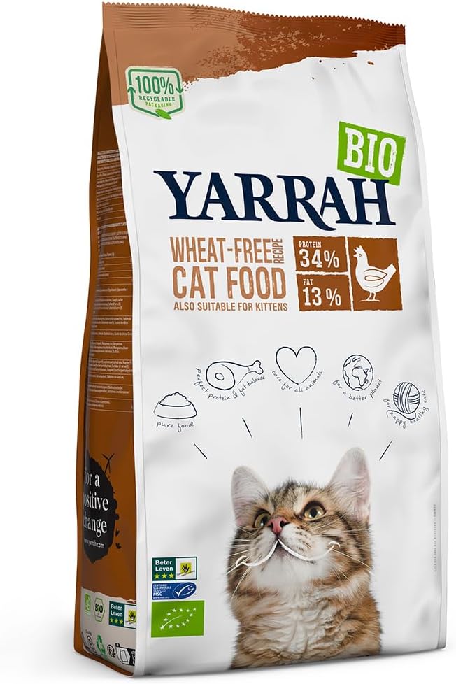 Yarrah Bio Lot de 16 boîtes de pâtée pour Chat saveur poulet et dinde