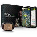 Collier GPS Kippy Evo marron pour chat et chien, étanche, avec suivi santé