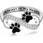 Bague ajustable en argent sterling pour amoureuse des animaux