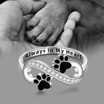 Bague motif patte de chat et chien, bijou commémoratif femme
