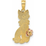 Bijou chat assis or jaune 14K, idée cadeau femme élégante