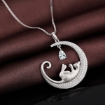 Collier chat argent 925 Jiamiaoi avec pendentif chaton