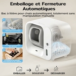 Pièces amovibles de la litière Cura3 prêtes pour le nettoyage facile.