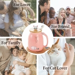 Cadeau Noël femme : tasse chat rose MengCat avec accessoires, pratique et esthétique