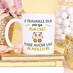 Tasse humoristique pour boissons chaudes, cadeau idéal Noël et anniversaire chat