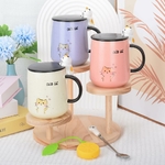 Tasse XinHuiGY avec couvercle pratique et cuillère inox pour thé ou café