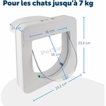Chatière PetSafe Petporte blanche avec puce électronique installée sur porte en bois