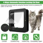 Chat équipé du collier RFID passant par la porte intelligente