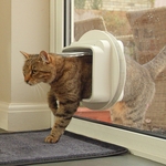 Chatière installée sur une fenêtre, compatible multi-supports