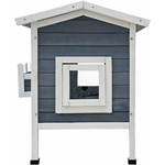 Maisonnette WilTec en bois avec terrasse et pavillon pour chat