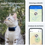 Chat explorant le jardin équipé du collier GPS Tractive