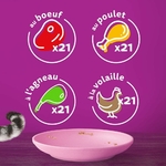 Emballage pratique et coloré du lot WHISKAS Junior