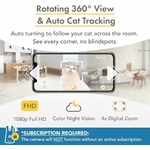 Interface mobile de l’application Furbo avec suivi du chat
