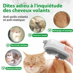 Chat détendu pendant l’utilisation de la brosse vapeur POIIOPY