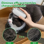 Brosse vapeur POIIOPY blanche pour chat avec design en forme de poussin