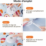 Jouet interactif pour chat Potaroma avec plume mobile et housse florale rechargeable USB