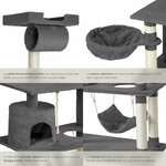 Montage facile de l’arbre à chat TecTake, accessoires inclus pour jeu et repos félin.